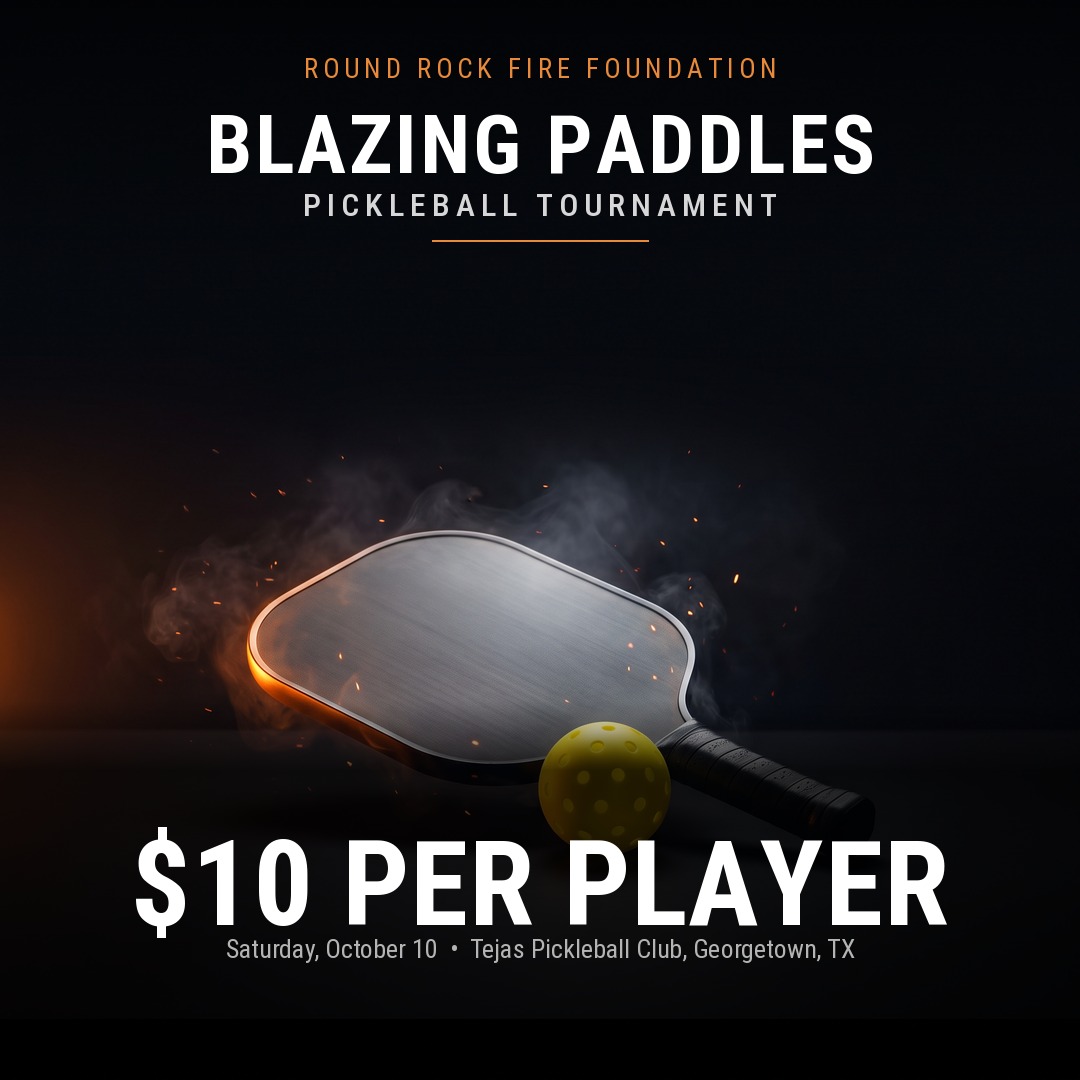 A pickleball paddle and ball glowing with embers, promoting Blazing Paddles at $10 per player.